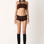 Brad Bodycon Gathered Rib Knit Crop Top