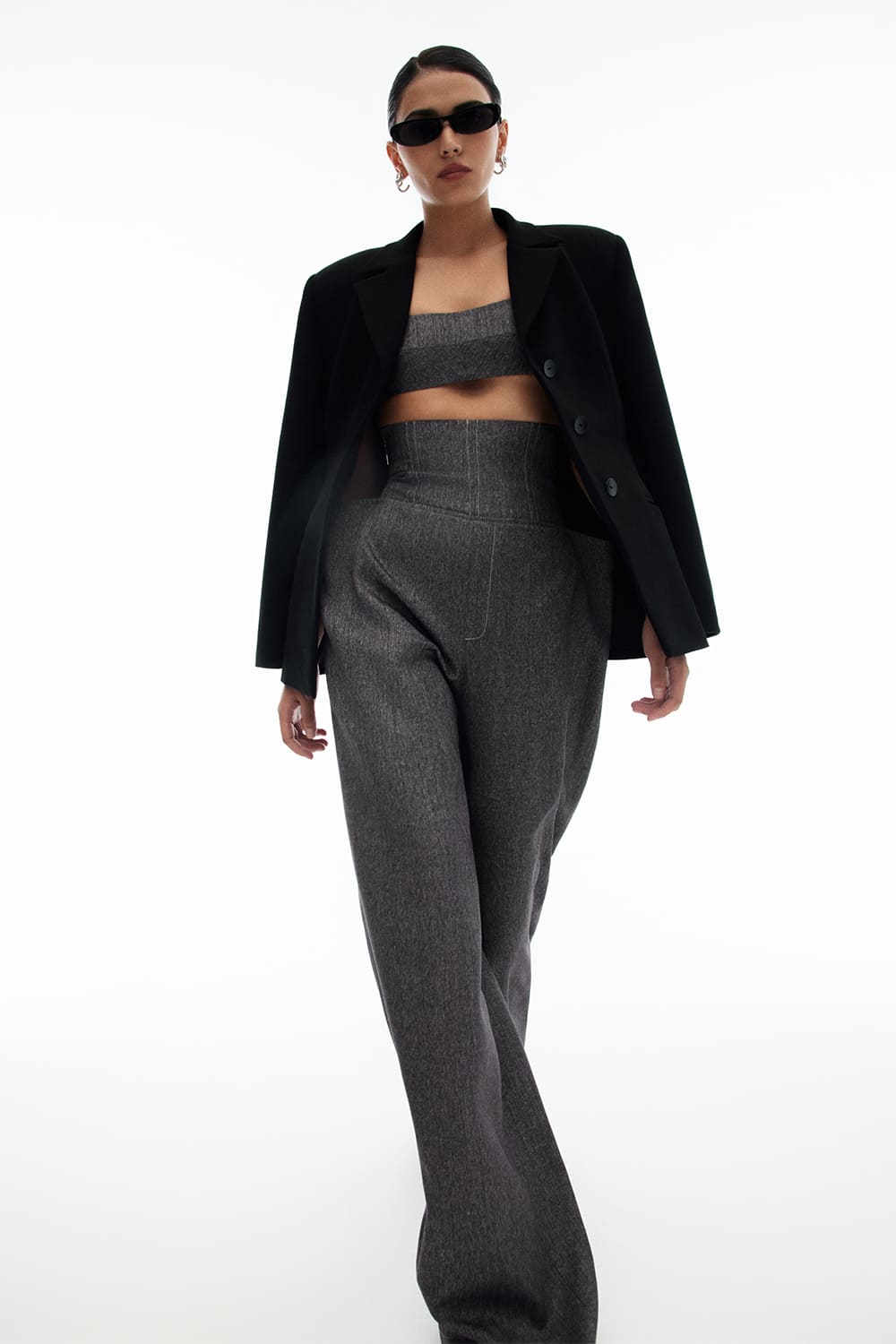 Domino Straight Single Breasted Wool Blazer