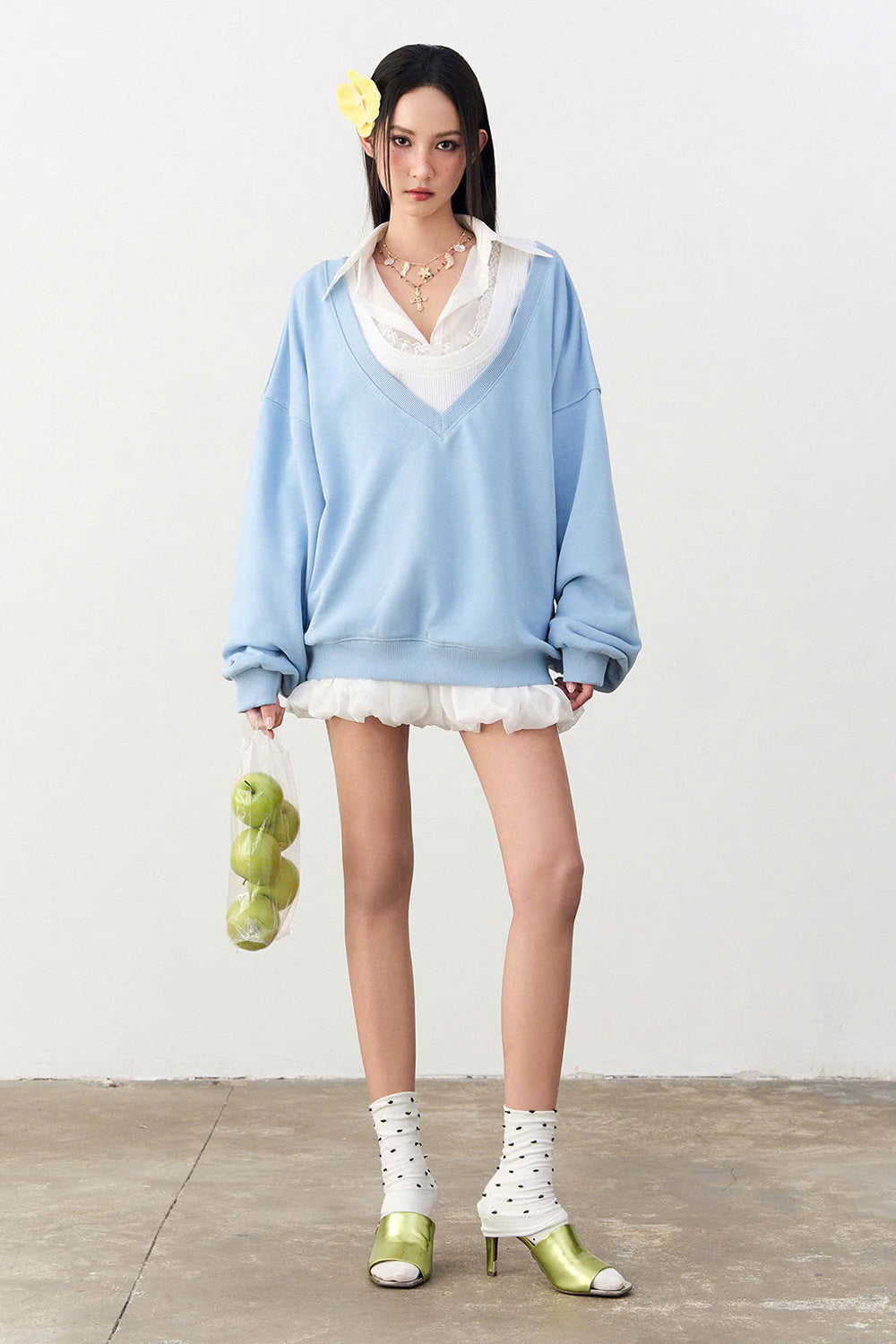 Pazazi Straight Drop Shoulder Fleece Top