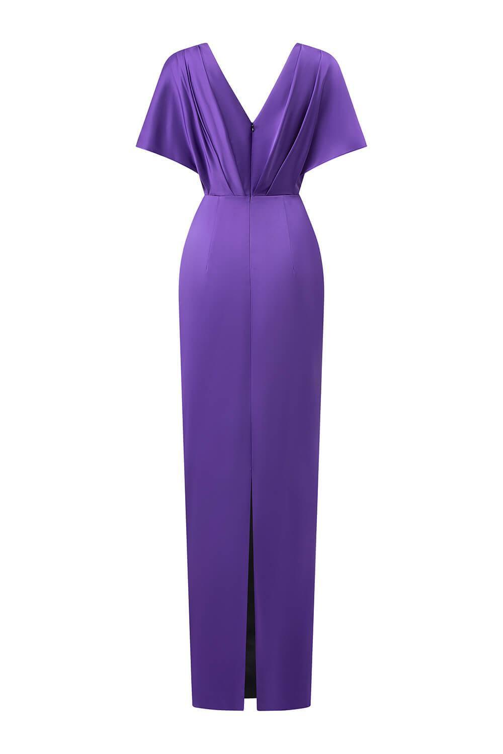 Solace Pegged V-Neck Silk Floor Length Dress - MEAN BLVD