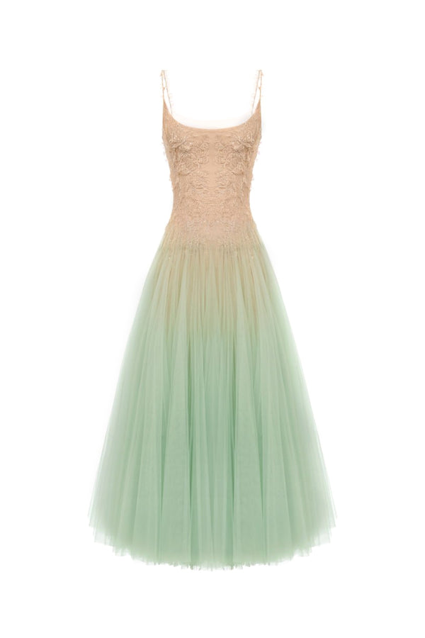 Mint Ombre Lace Midi Dress