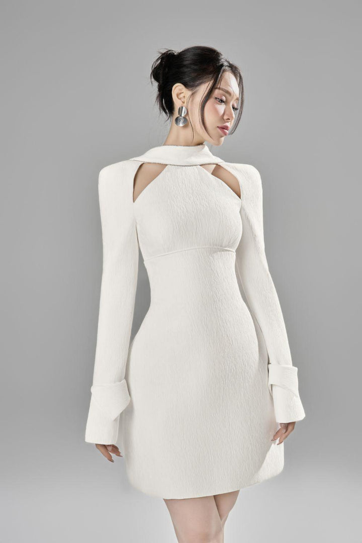 Gwen A-line Long Sleeved Crepe Mini Dress - MEAN BLVD