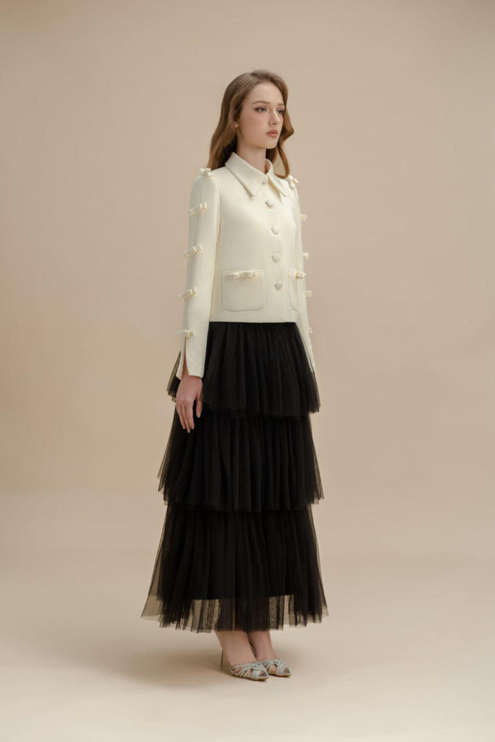 Gwyneth Layered Gathered Tulle Ankle Length Skirt - MEAN BLVD