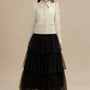Gwyneth Straight Collared Neck Jacquard Jacket - MEAN BLVD