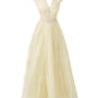 Hadassah Ball Gown V-Neck Organza Floor Length Dress - MEAN BLVD