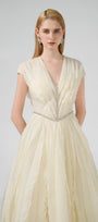 Hadassah Ball Gown V-Neck Organza Floor Length Dress - MEAN BLVD