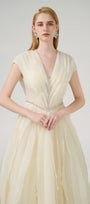Hadassah Ball Gown V-Neck Organza Floor Length Dress - MEAN BLVD