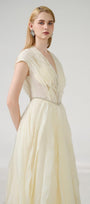 Hadassah Ball Gown V-Neck Organza Floor Length Dress - MEAN BLVD