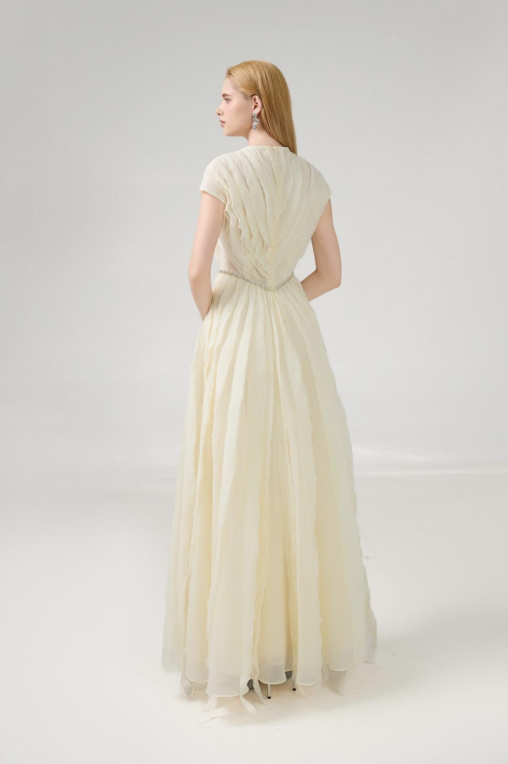 Hadassah Ball Gown V-Neck Organza Floor Length Dress - MEAN BLVD