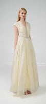 Hadassah Ball Gown V-Neck Organza Floor Length Dress - MEAN BLVD
