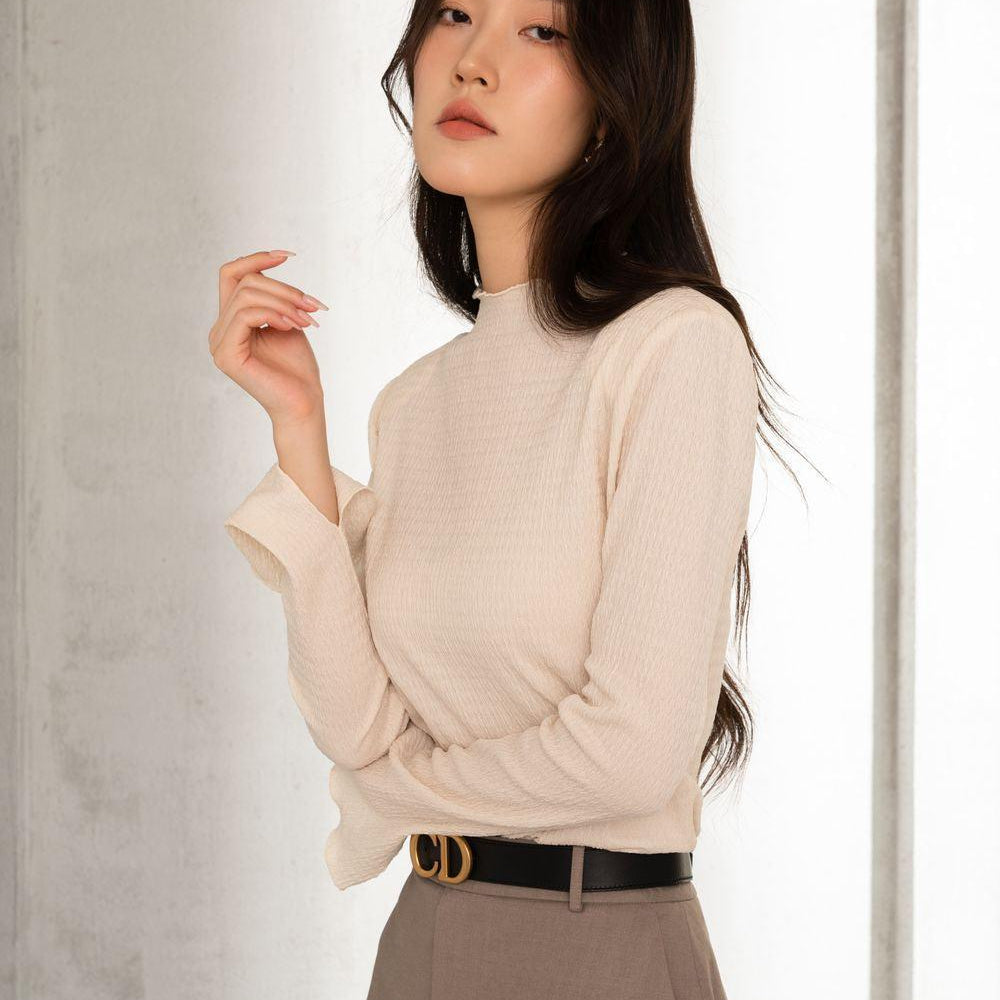 Haisley Straight High Neck Foam Cotton Top - MEAN BLVD