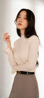 Haisley Straight High Neck Foam Cotton Top - MEAN BLVD