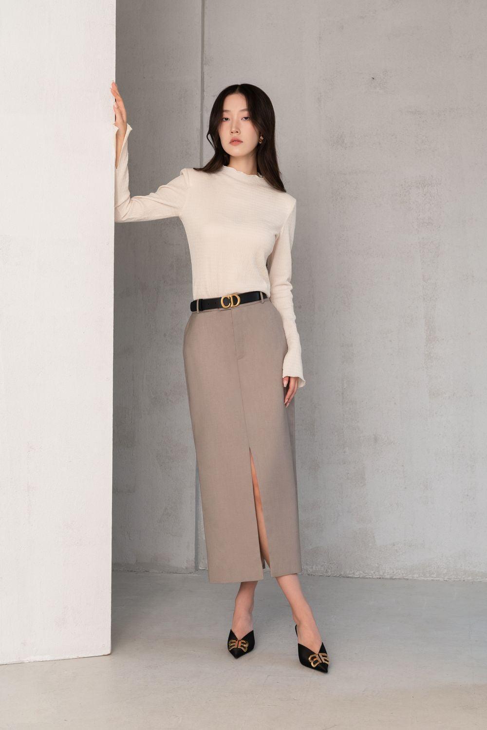 Haisley Straight High Neck Foam Cotton Top - MEAN BLVD