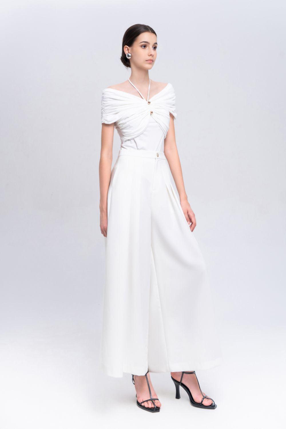 Hali Straight Wide Leg Cotton Ankle Length Pants - MEAN BLVD