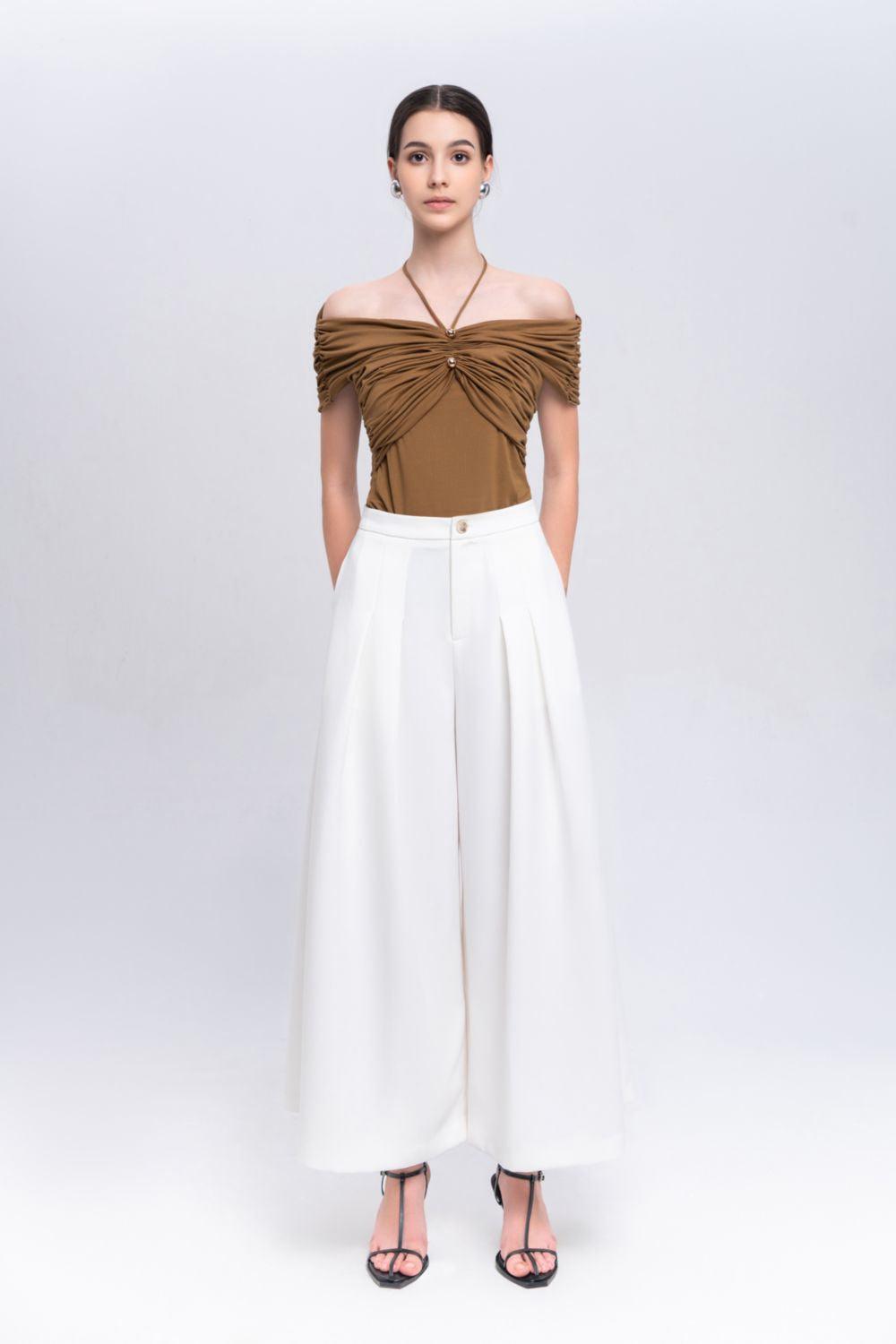 Hali Straight Wide Leg Cotton Ankle Length Pants - MEAN BLVD