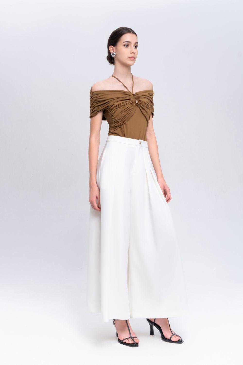 Hali Straight Wide Leg Cotton Ankle Length Pants - MEAN BLVD