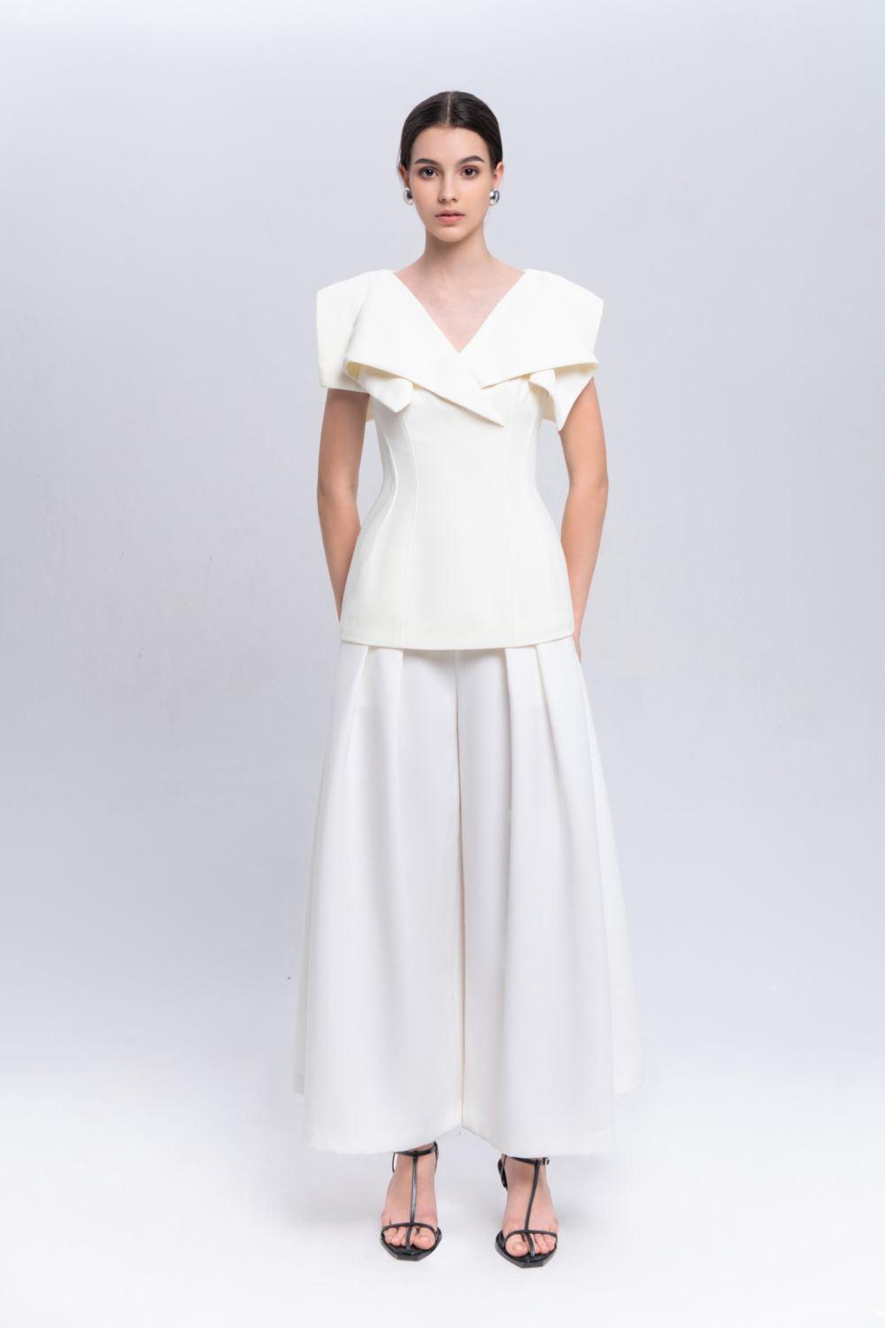 Hali Straight Wide Leg Cotton Ankle Length Pants - MEAN BLVD