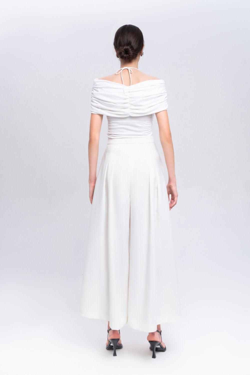 Hali Straight Wide Leg Cotton Ankle Length Pants - MEAN BLVD