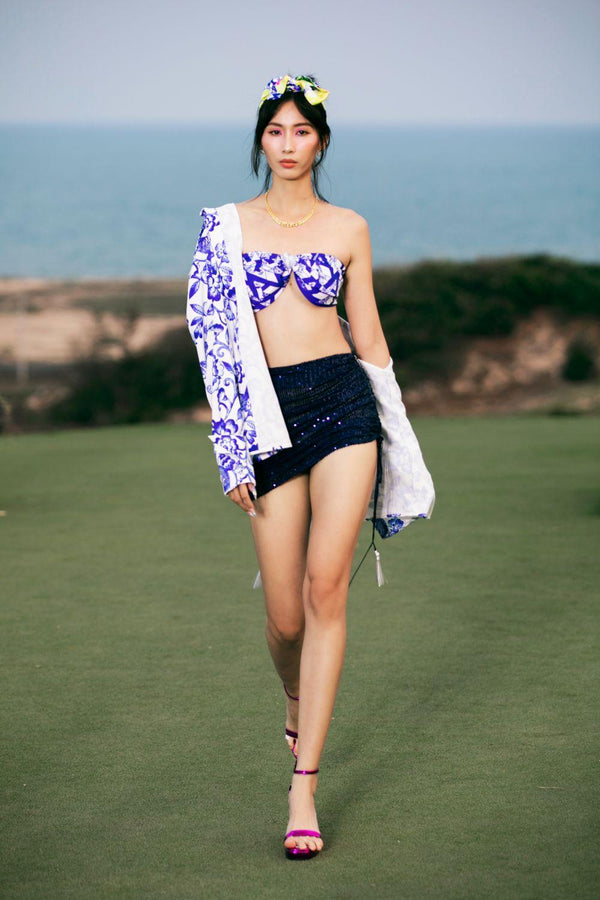 Hallie Asymmetric Sequin Mini Skirt - MEAN BLVD
