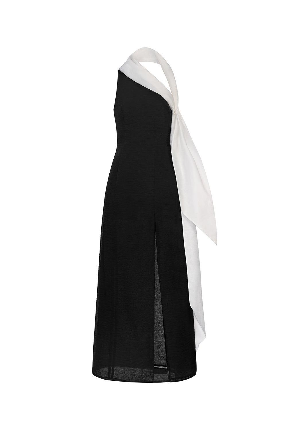 Han Thuyen Slit Asymmetric Neck Silk Organza Floor Length Dress - MEAN BLVD