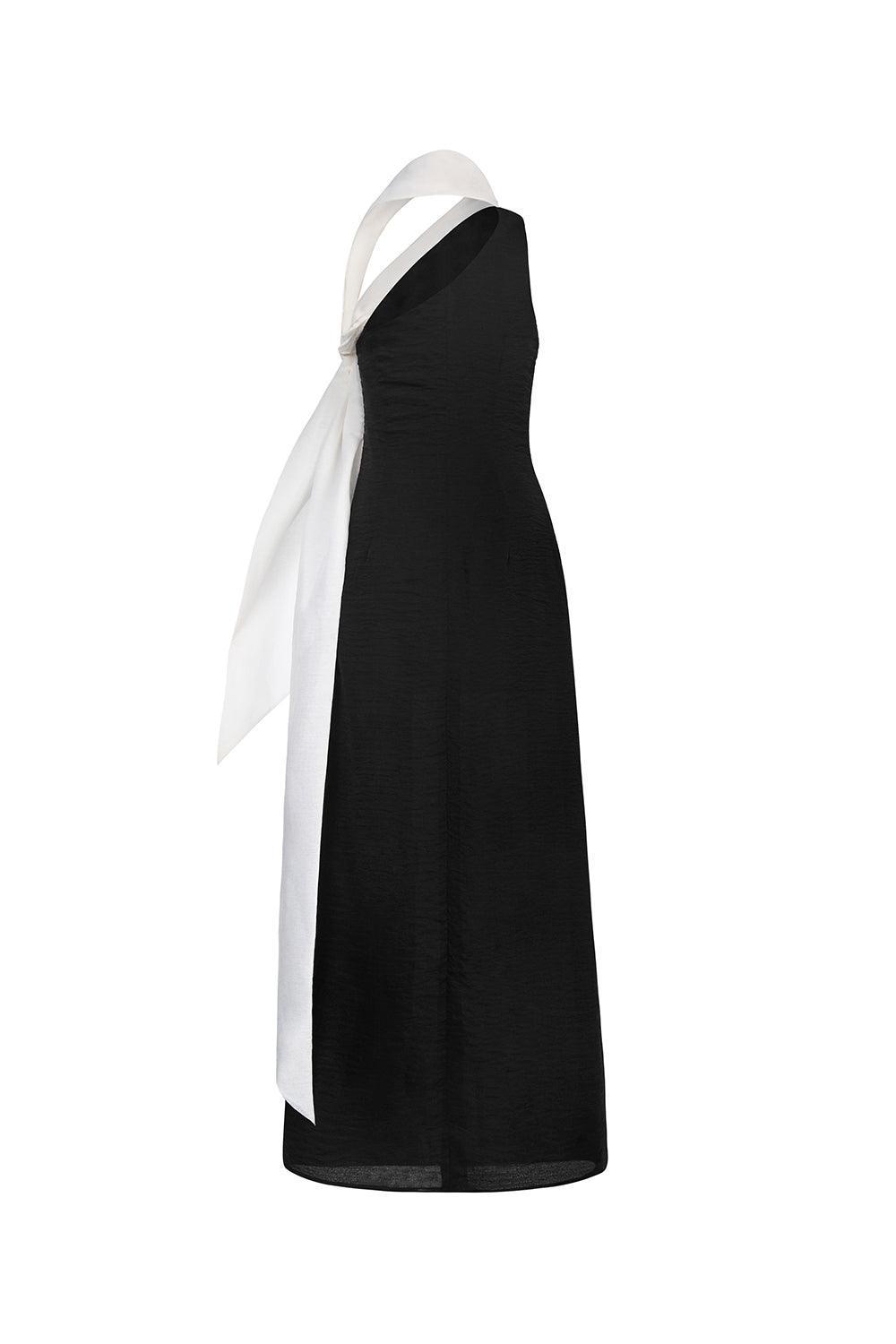 Han Thuyen Slit Asymmetric Neck Silk Organza Floor Length Dress - MEAN BLVD