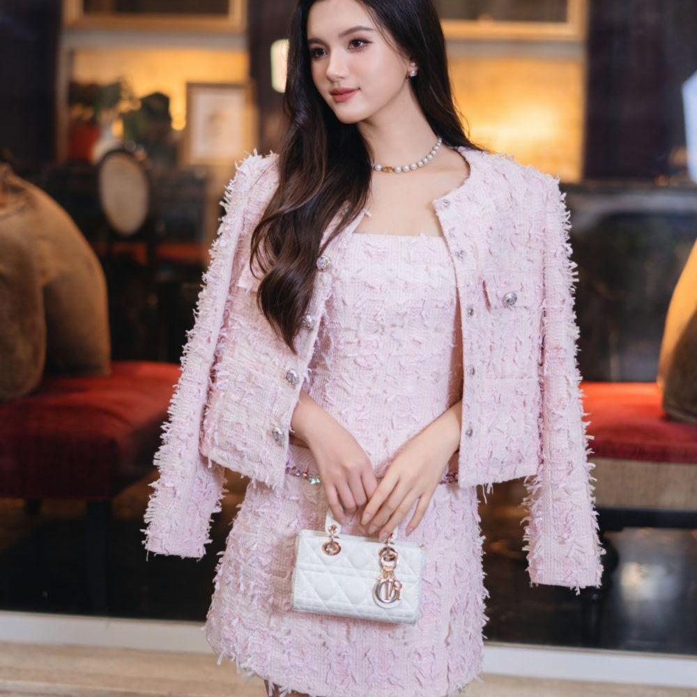 Hani Straight Round Neck Tweed Jacket - MEAN BLVD