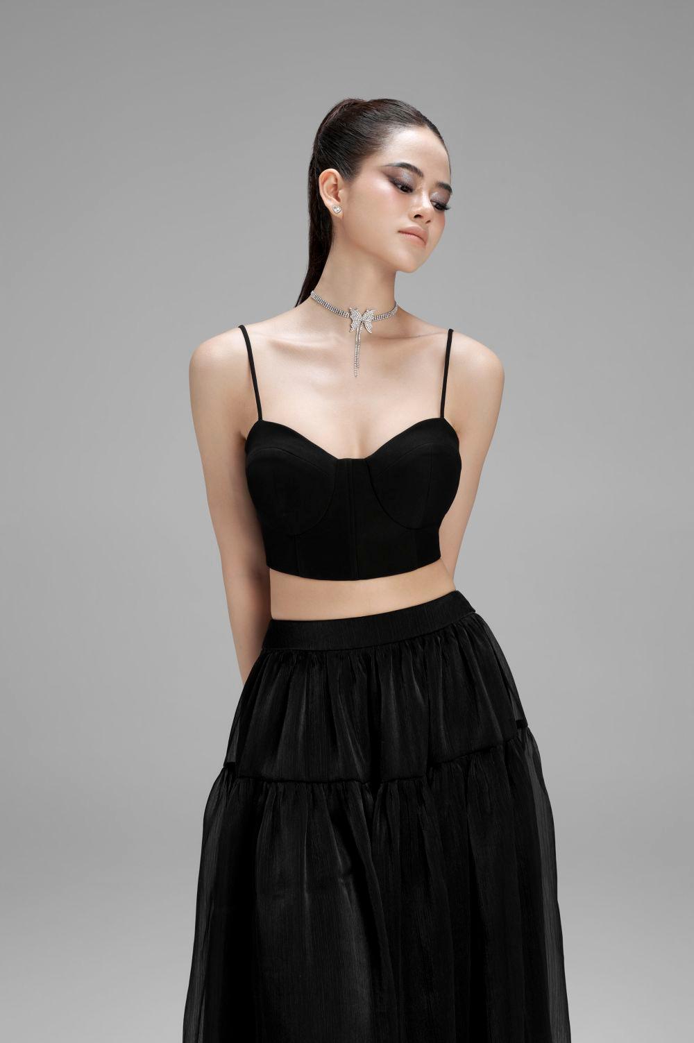 Hannah Cropped Spaghetti Strap Polycotton Top - MEAN BLVD