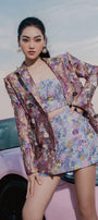 Hanni Strapless Floral Brocade Crop Top - MEAN BLVD