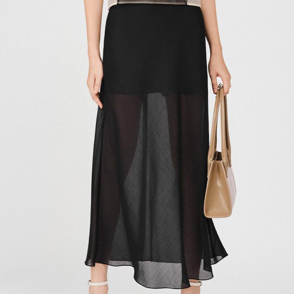 Harmony Straight Wavy Organza Ankle Length Skirt - MEAN BLVD