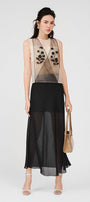 Harmony Straight Wavy Organza Ankle Length Skirt - MEAN BLVD