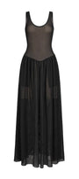 Hartman A-line Scoop Neck Mesh Lace Floor Length Dress - MEAN BLVD