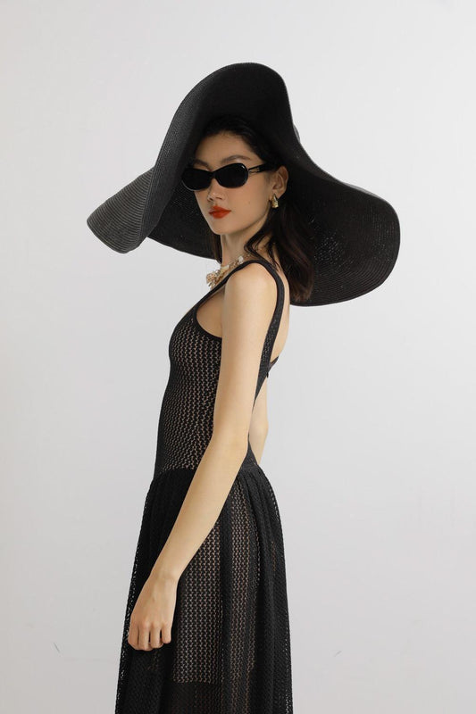 Hartman A-line Scoop Neck Mesh Lace Floor Length Dress - MEAN BLVD