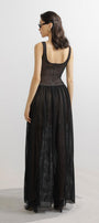 Hartman A-line Scoop Neck Mesh Lace Floor Length Dress - MEAN BLVD