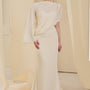 Hattie Sheath Asymmetric Sleeved Chiffon Floor Length Dress - MEAN BLVD