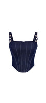 Havana Bodycon Square Neck Denim Crop Top - MEAN BLVD
