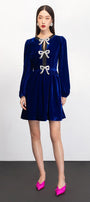 Haven A-line Long Sleeved Velvet Mini Dress - MEAN BLVD