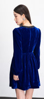 Haven A-line Long Sleeved Velvet Mini Dress - MEAN BLVD