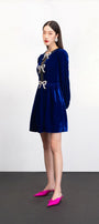 Haven A-line Long Sleeved Velvet Mini Dress - MEAN BLVD