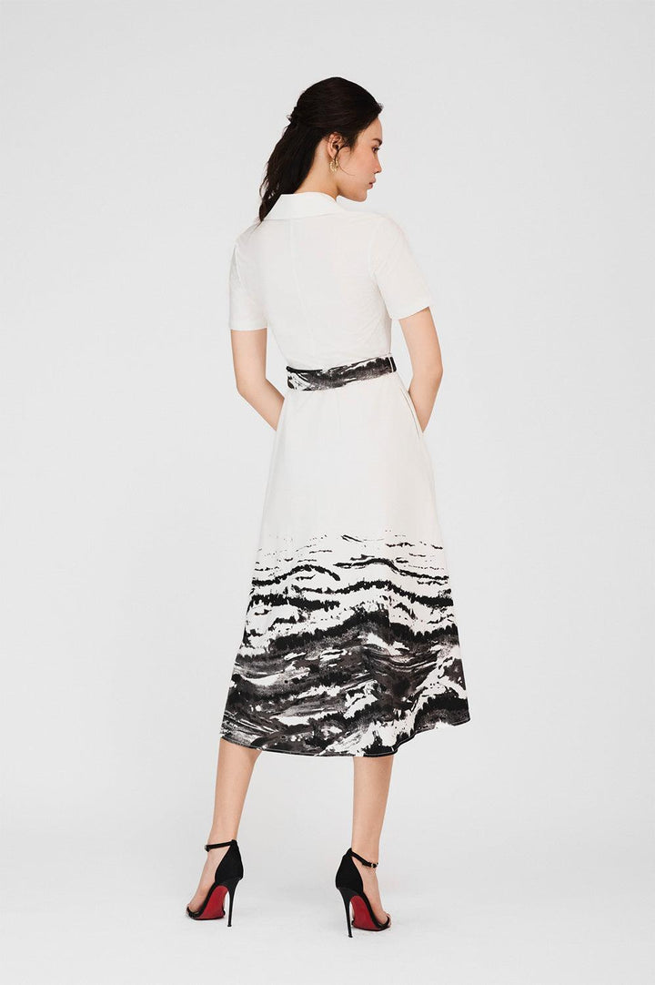 Hayley A-line Notch Lapel Kate Midi Dress - MEAN BLVD