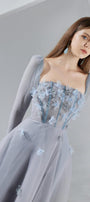 Hayley Flared Long Sleeved Organza Ankle Length Dress - MEAN BLVD