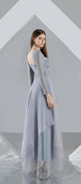 Hayley Flared Long Sleeved Organza Ankle Length Dress - MEAN BLVD