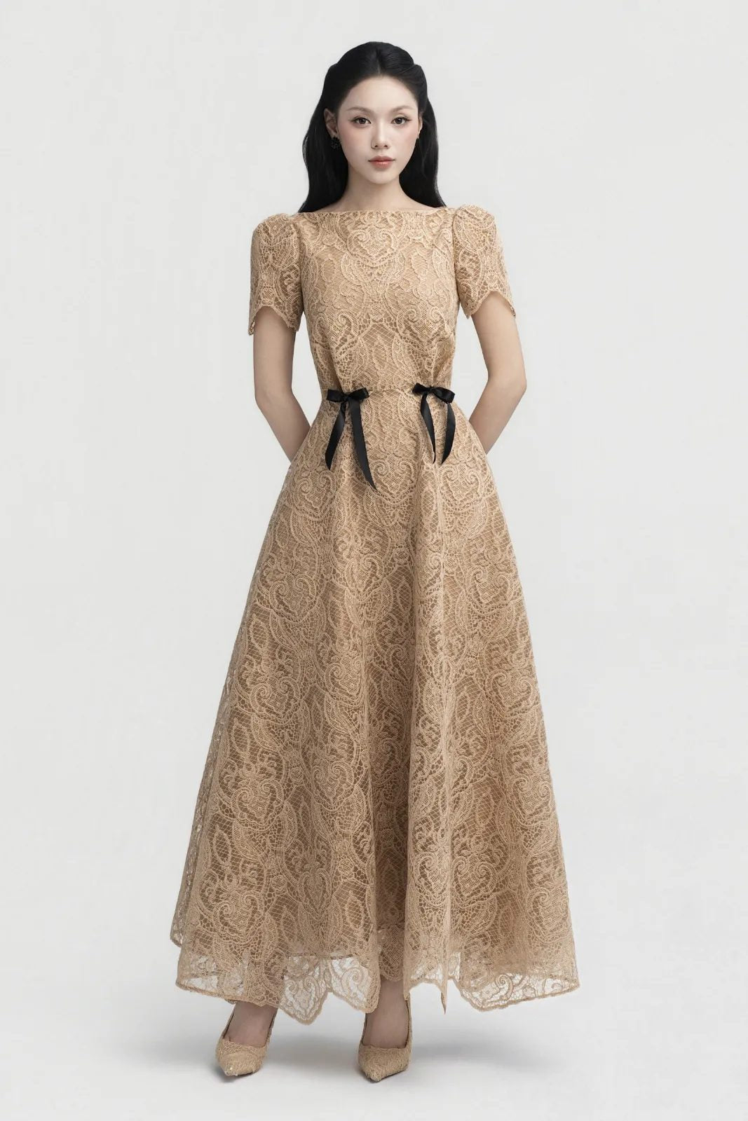 Hazel Ribbon Midi Dress - MEAN BLVD