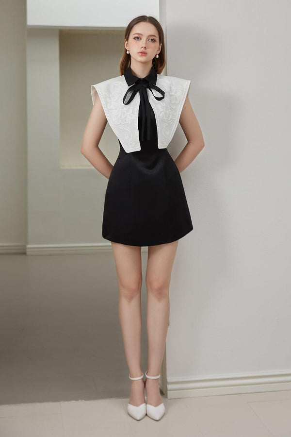 Hazi A-line Cap Sleeved Wool Blend Mini Dress - MEAN BLVD