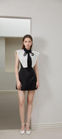 Hazi A-line Cap Sleeved Wool Blend Mini Dress - MEAN BLVD
