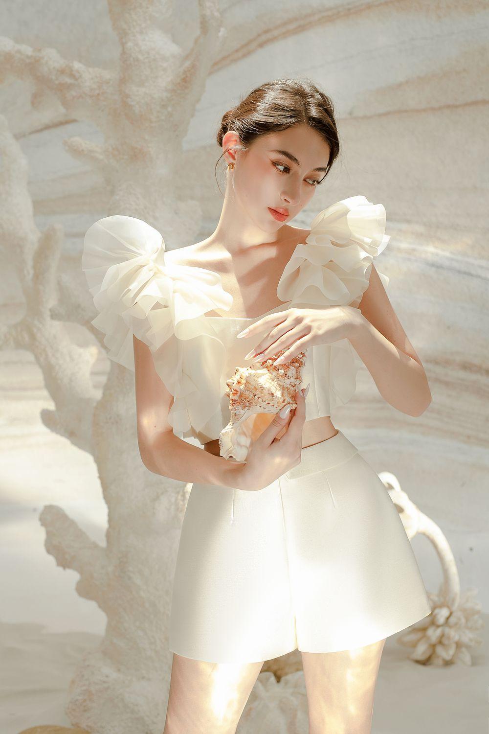 Hebe Draped Taffeta Thigh Length Shorts - MEAN BLVD