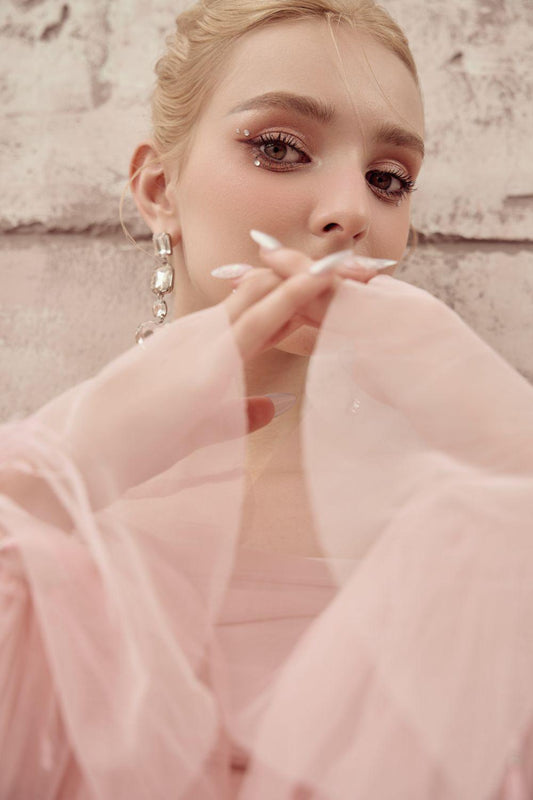 Hebe Slit Off-Shoulder Tulle Floor Length Dress - MEAN BLVD