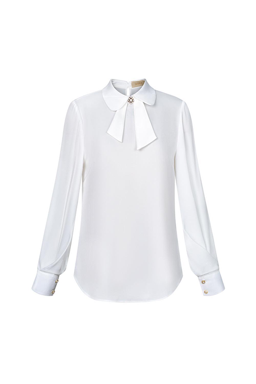 Hedy Straight Cuff Sleeved Silk Top - MEAN BLVD