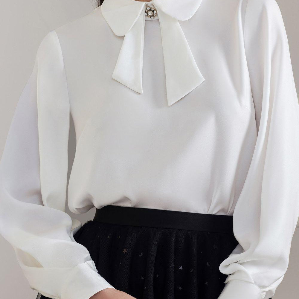 Hedy Straight Cuff Sleeved Silk Top - MEAN BLVD