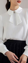 Hedy Straight Cuff Sleeved Silk Top - MEAN BLVD