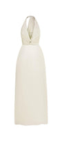 Heidi Halter Draped Silk Satin Maxi Dress - MEAN BLVD